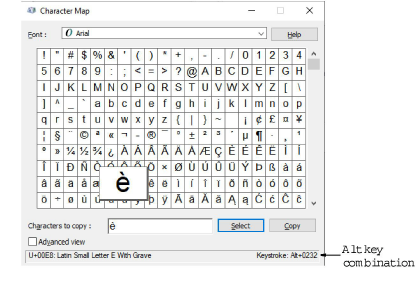 Use the Character Map