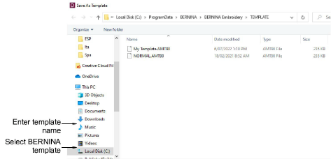 Save File Template Save as template